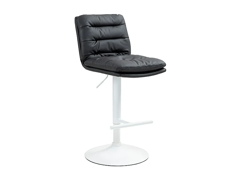 Tabouret de bar - Similicuir & Blanc - Noir - Damar