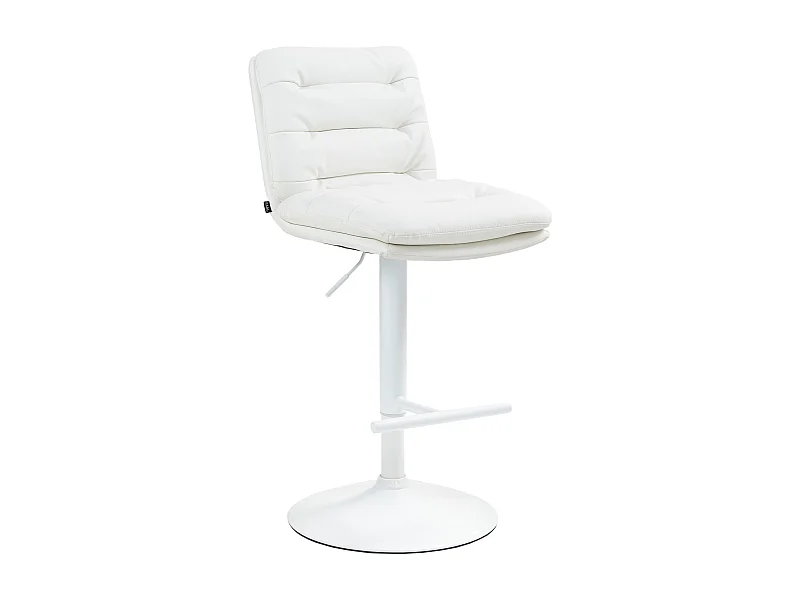 Tabouret de bar - Similicuir & Blanc - Blanc - Damar