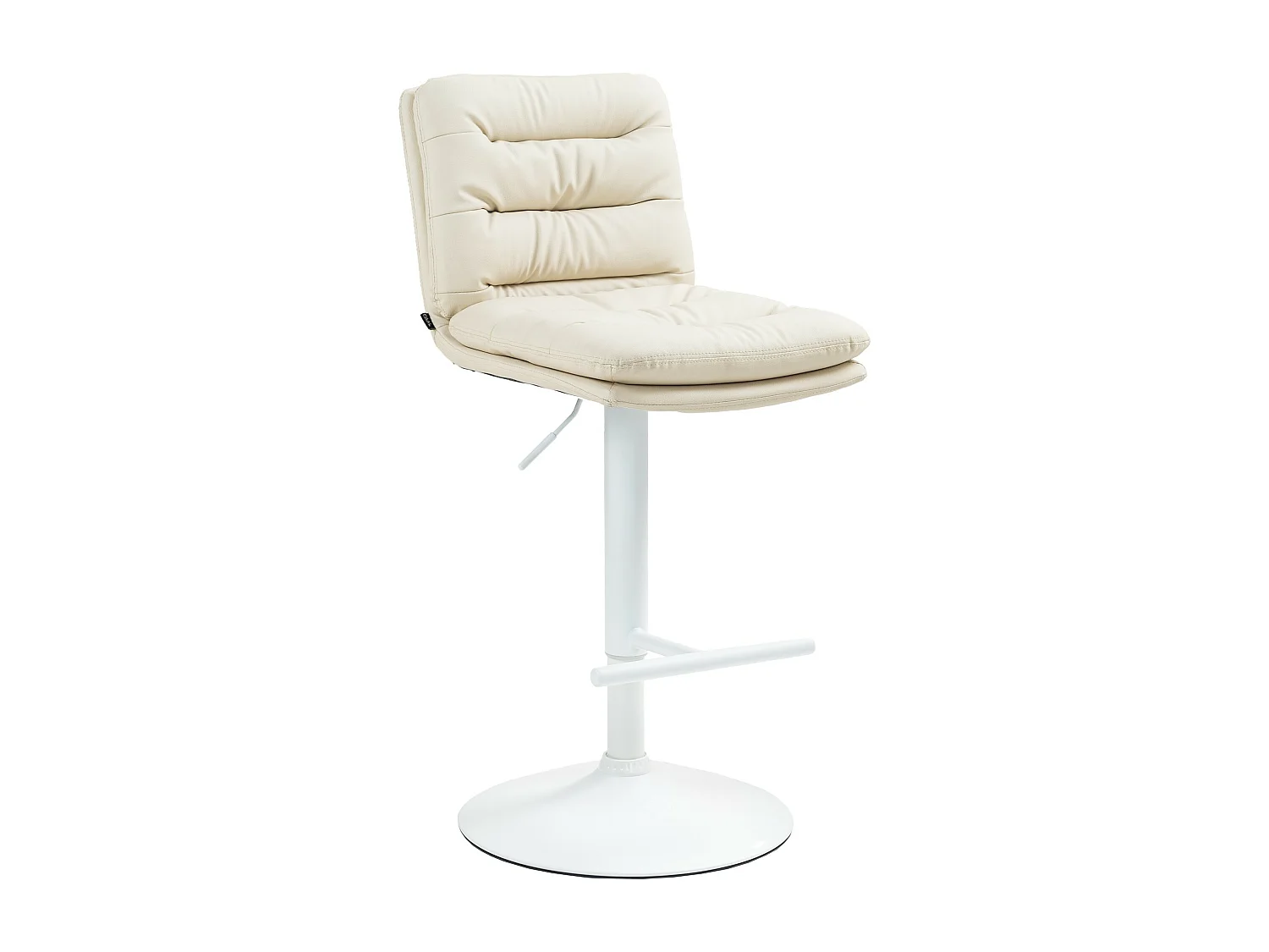 Tabouret de bar - Similicuir & Blanc - Crème - Damar