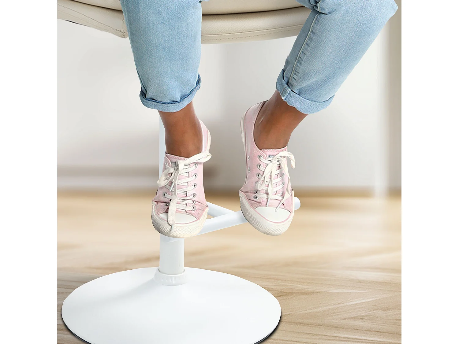 Lot de 2  Tabouret de bar - Similicuir & Blanc - Crème - Damar