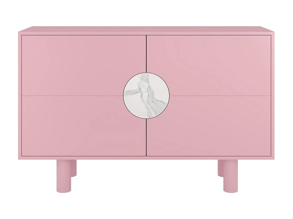 Sideboard Zoe, mit marmor, 140 cm, rosa