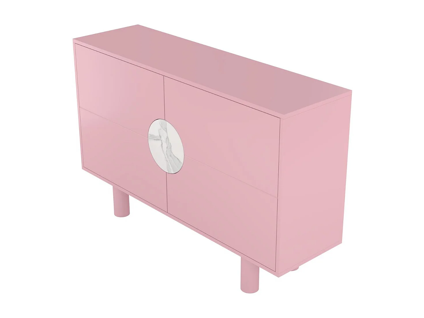 Sideboard Zoe, mit marmor, 140 cm, rosa