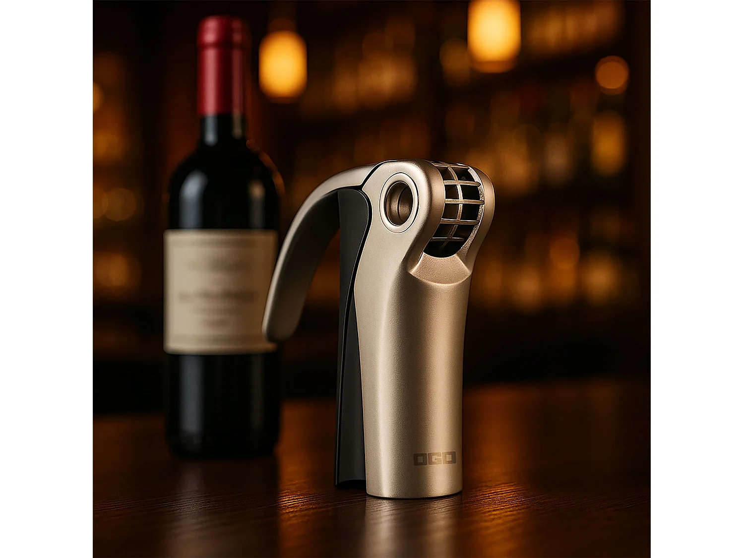 Ogo Living - Tire Bouchon A Levier Deluxe En Acier Inoxydable