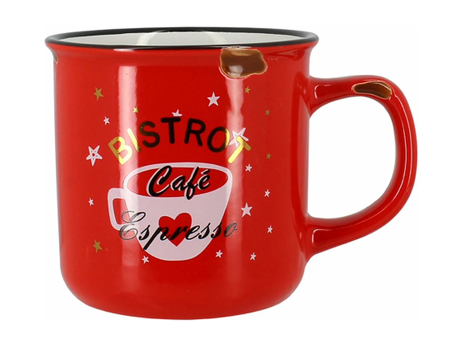 Novastyl - Lot 6 Mugs Cafetaria En Gres 33cl 3 Couleurs Assorties