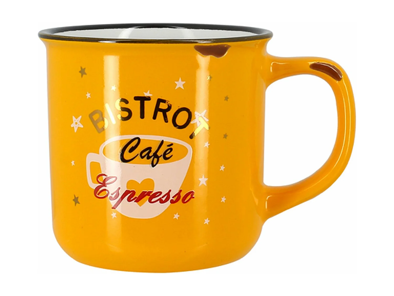 Novastyl - Lot 6 Mugs Cafetaria En Gres 33cl 3 Couleurs Assorties