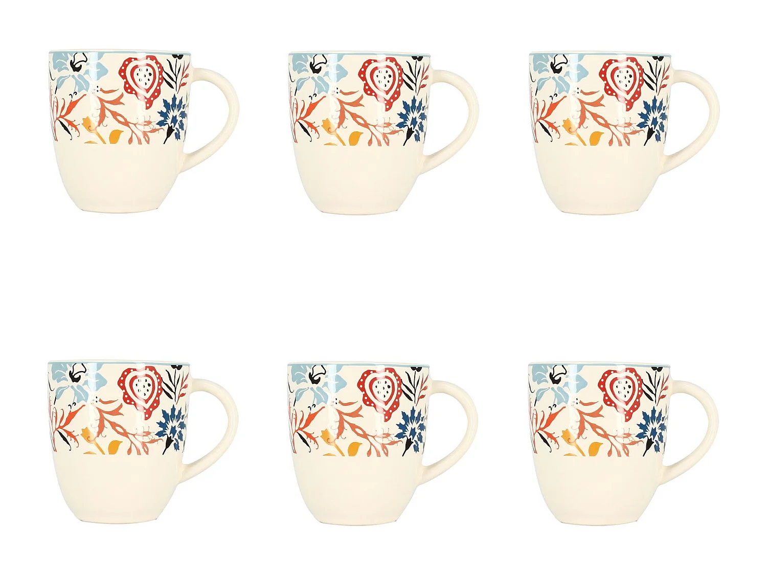 Novastyl - Lot 6 Mugs Jaipur 350ml En Gres