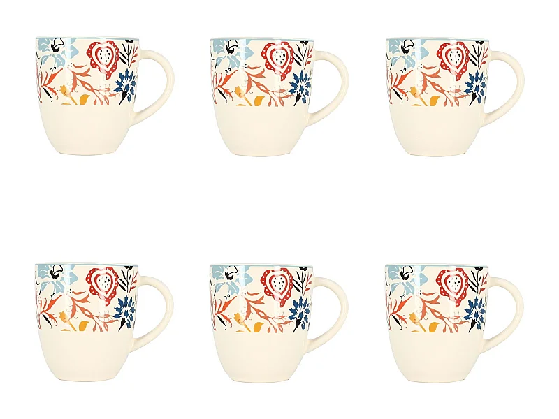 Novastyl - Lot 6 Mugs Jaipur 350ml En Gres