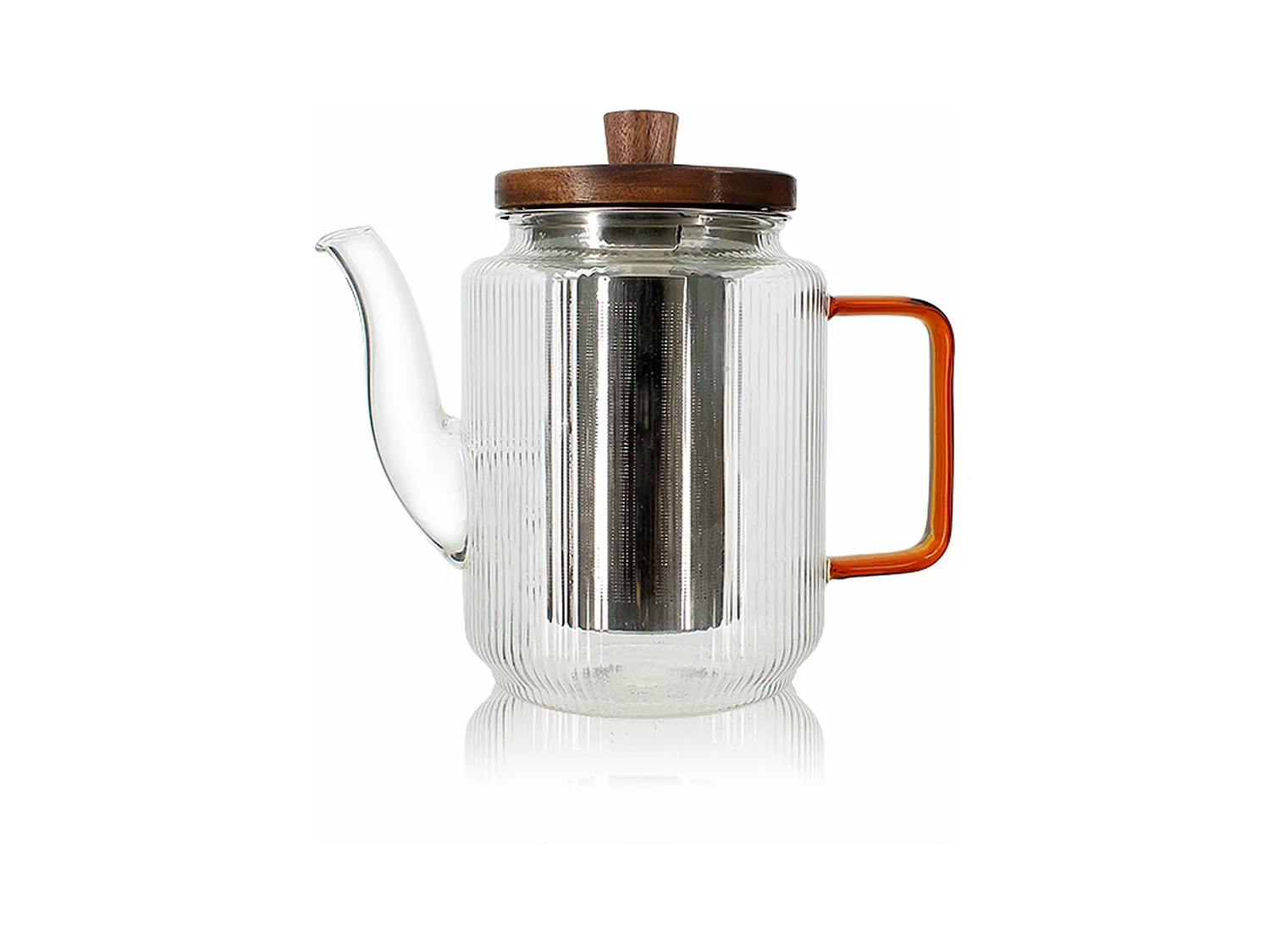Ogo Living - Theiere Karl 550ml En Verre Borosilicate Anse Ambre