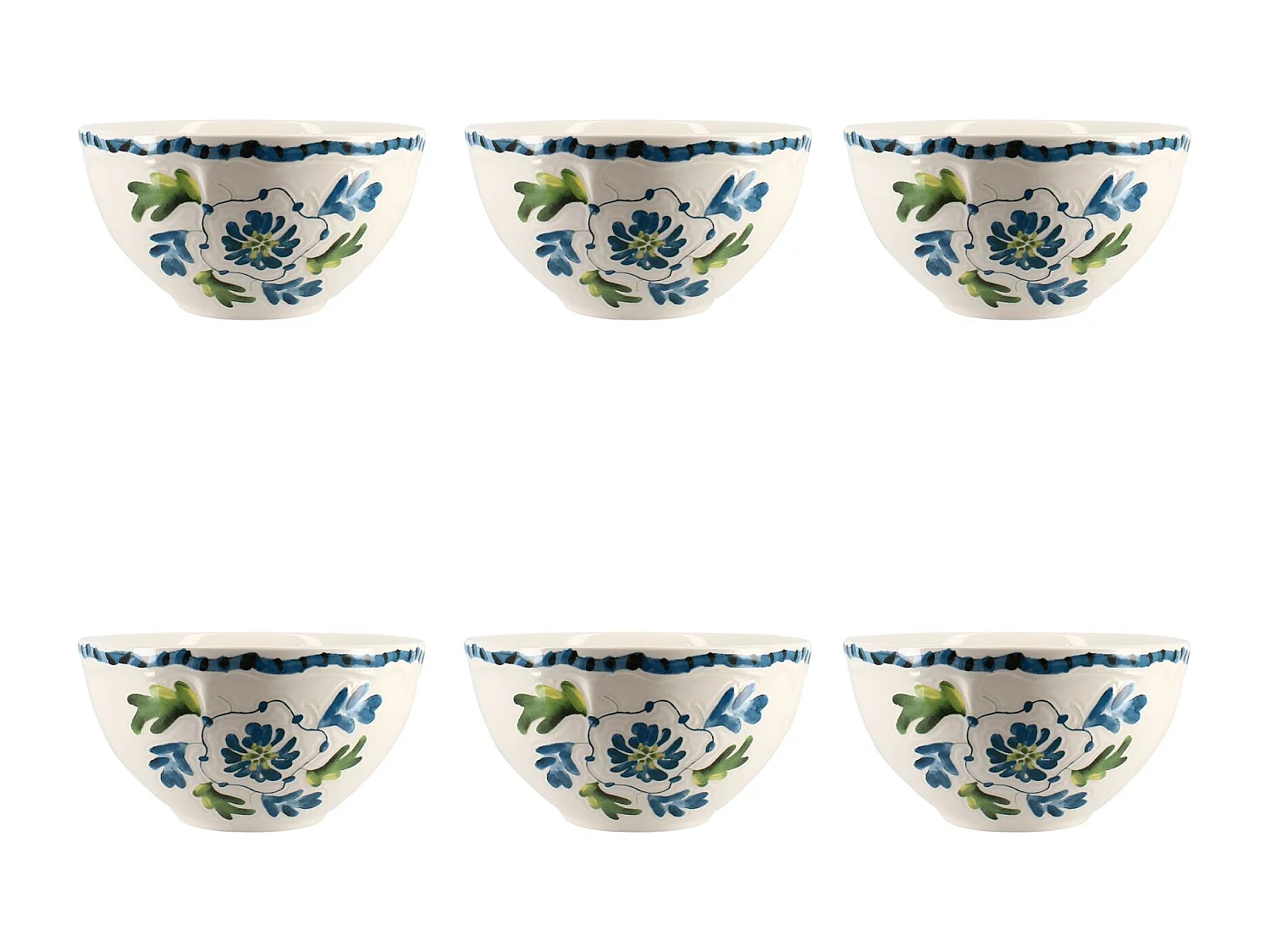 Novastyl - Lot 6 Bols Gardenia 600ml En Gres