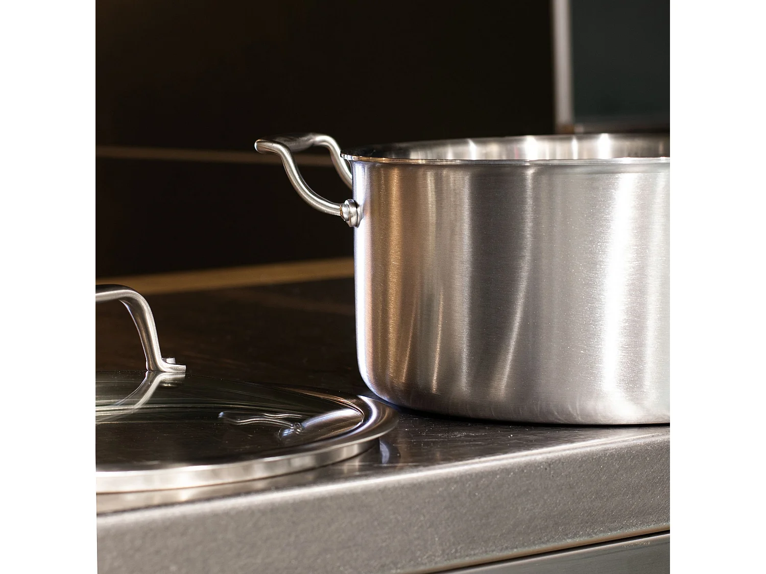 Menastyl - Faitout Triply 24cm En Acier Inoxydable Avec Couvercle En Verre