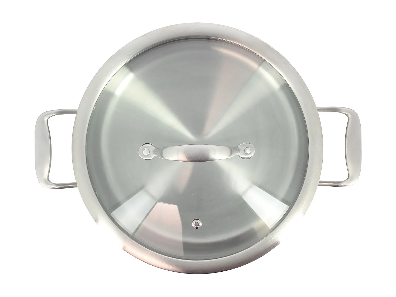 Menastyl - Faitout Triply 24cm En Acier Inoxydable Avec Couvercle En Verre