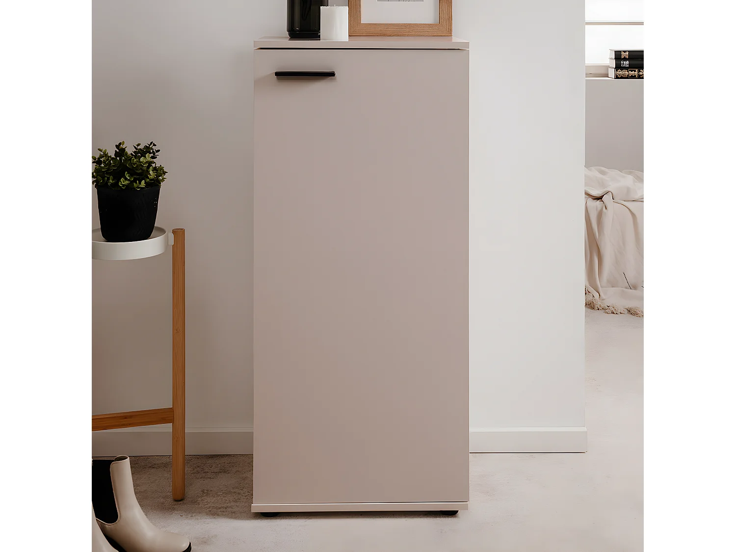 Meuble à chaussures 1 porte beige 50 cm - Diego