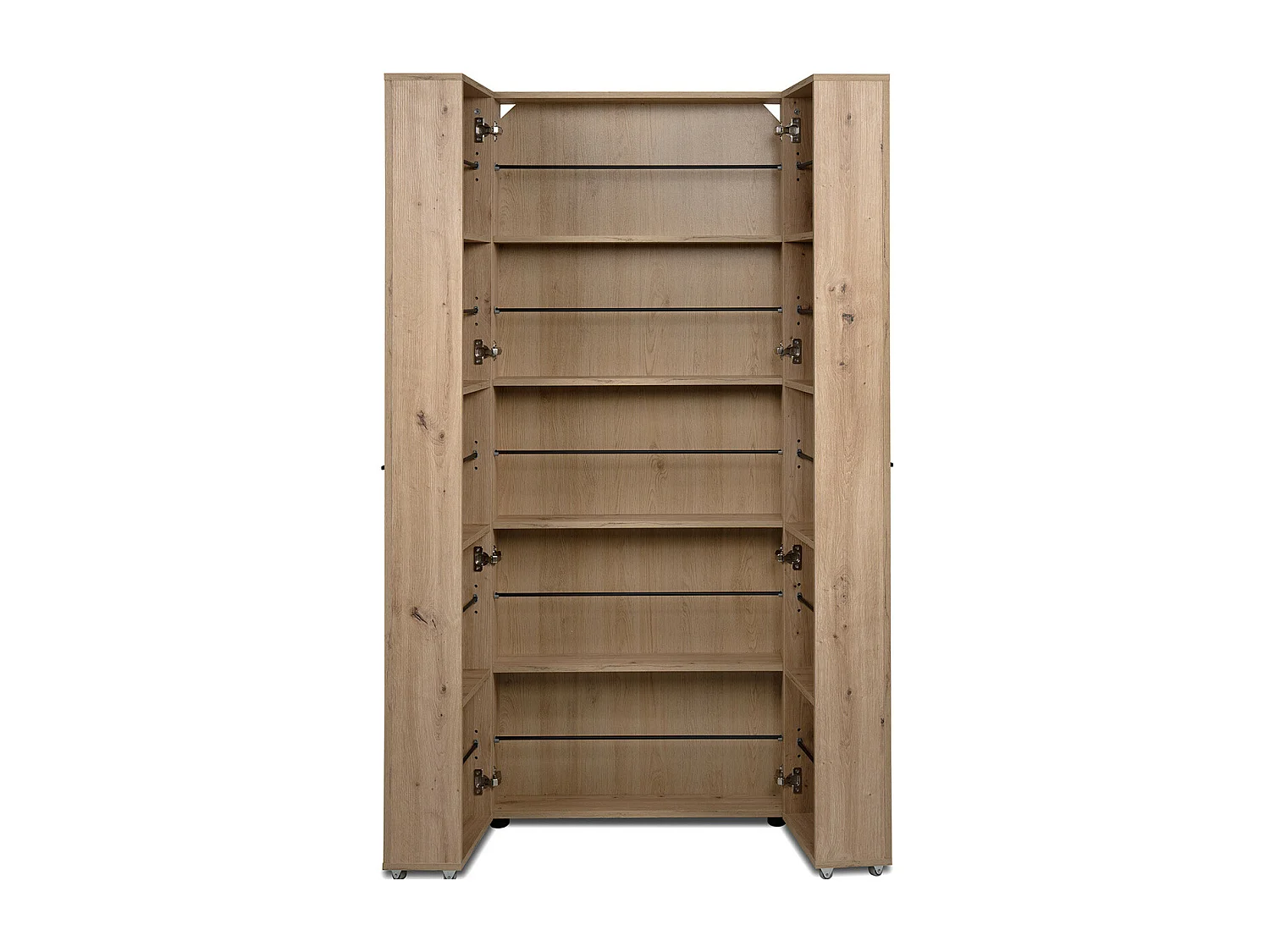 Armoire à chaussures 2 portes effet chêne 74 cm - Nuria