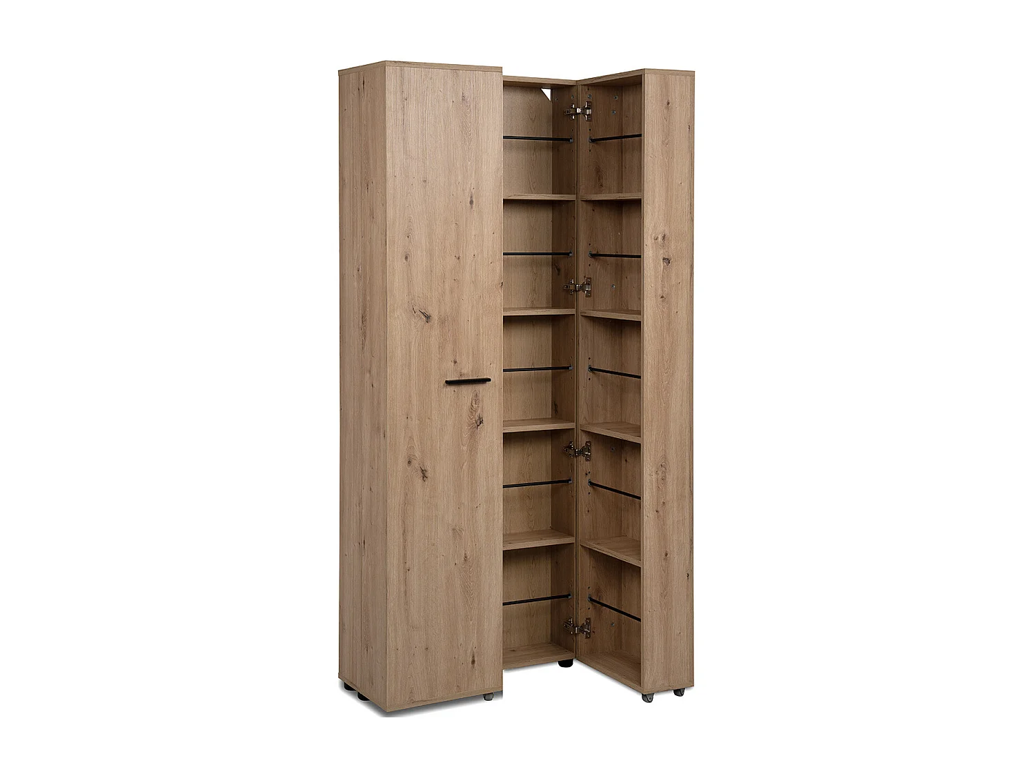 Armoire à chaussures 2 portes effet chêne 74 cm - Nuria