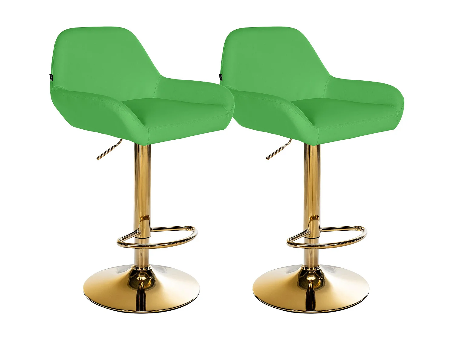 Lot de 2  Tabouret de bar - Similicuir & Métal - Vert - Braga