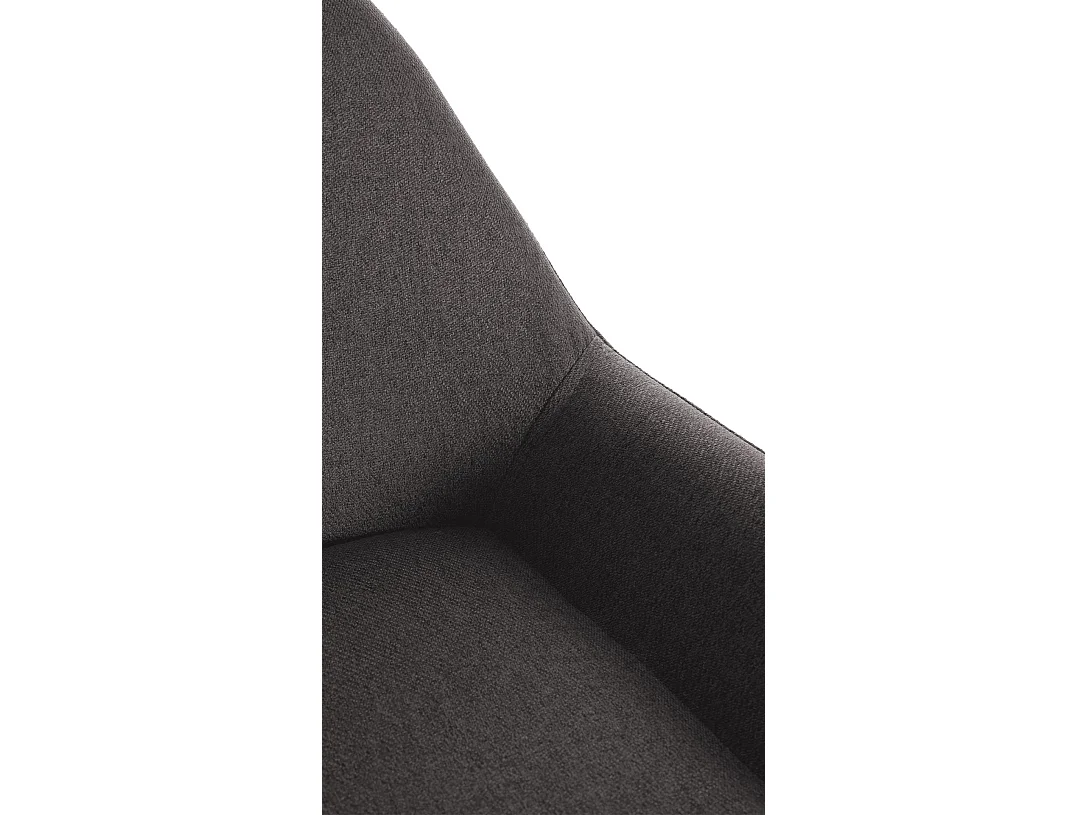 Lot de 2  Tabouret de bar - Tissu & Métal - Gris foncé - Braga