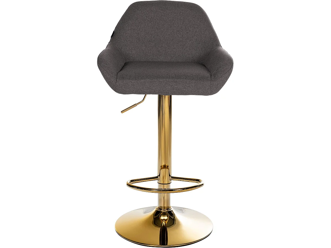 Lot de 2  Tabouret de bar - Tissu & Blanc - Gris foncé - Braga