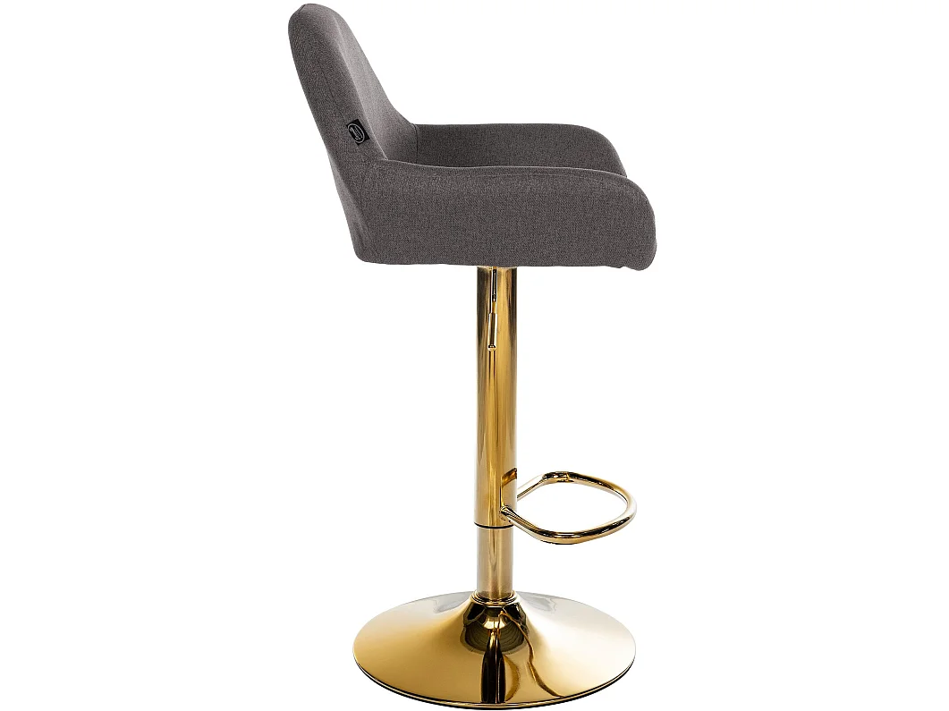 Lot de 2  Tabouret de bar - Tissu & Blanc - Gris foncé - Braga