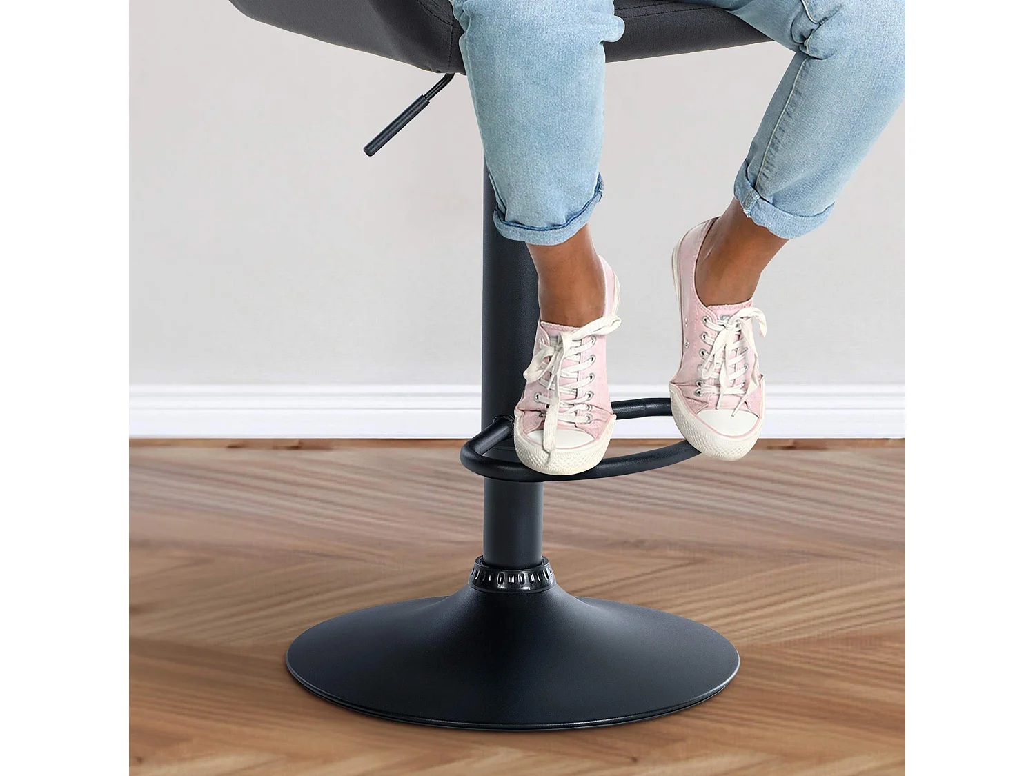 Lot de 2  Tabouret de bar - Velours - Noir - Braga