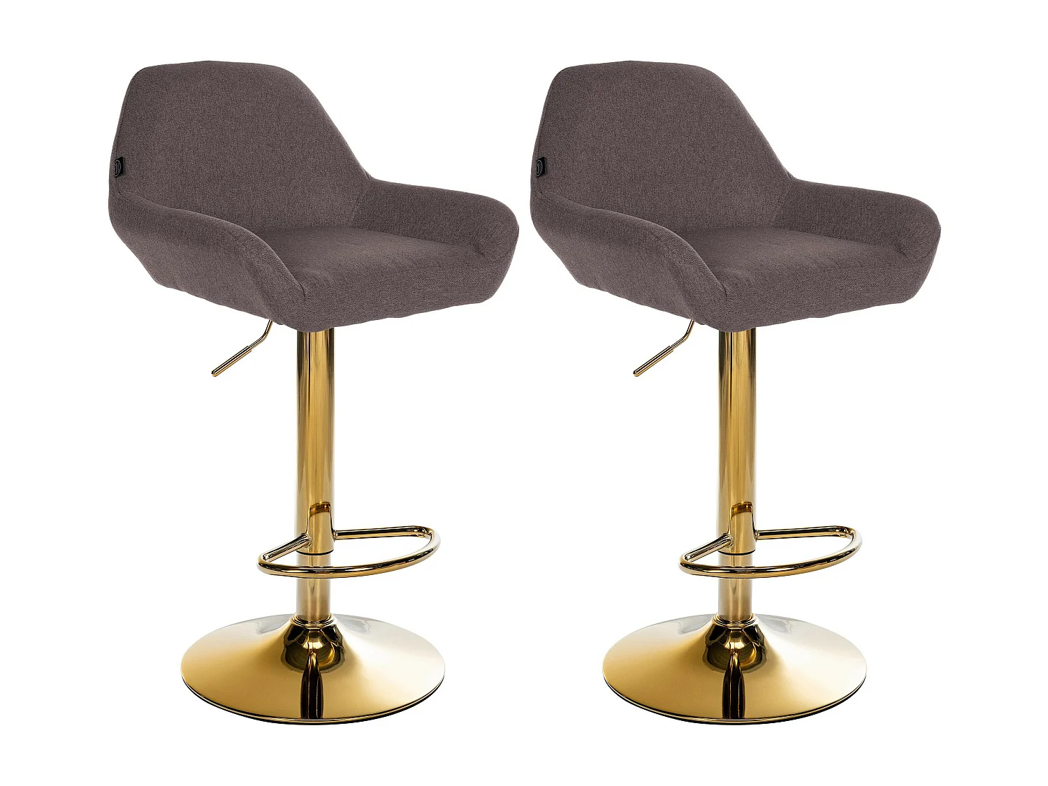 Lot de 2  Tabouret de bar - Tissu & Métal - Marron - Braga