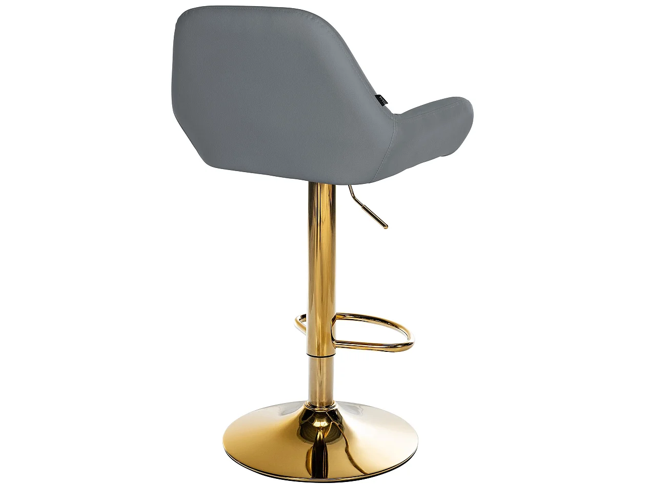 Lot de 2  Tabouret de bar - Similicuir - Gris - Braga
