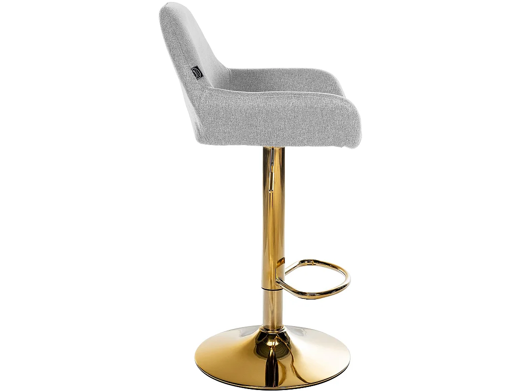 Lot de 2  Tabouret de bar - Tissu & Blanc - Gris - Braga