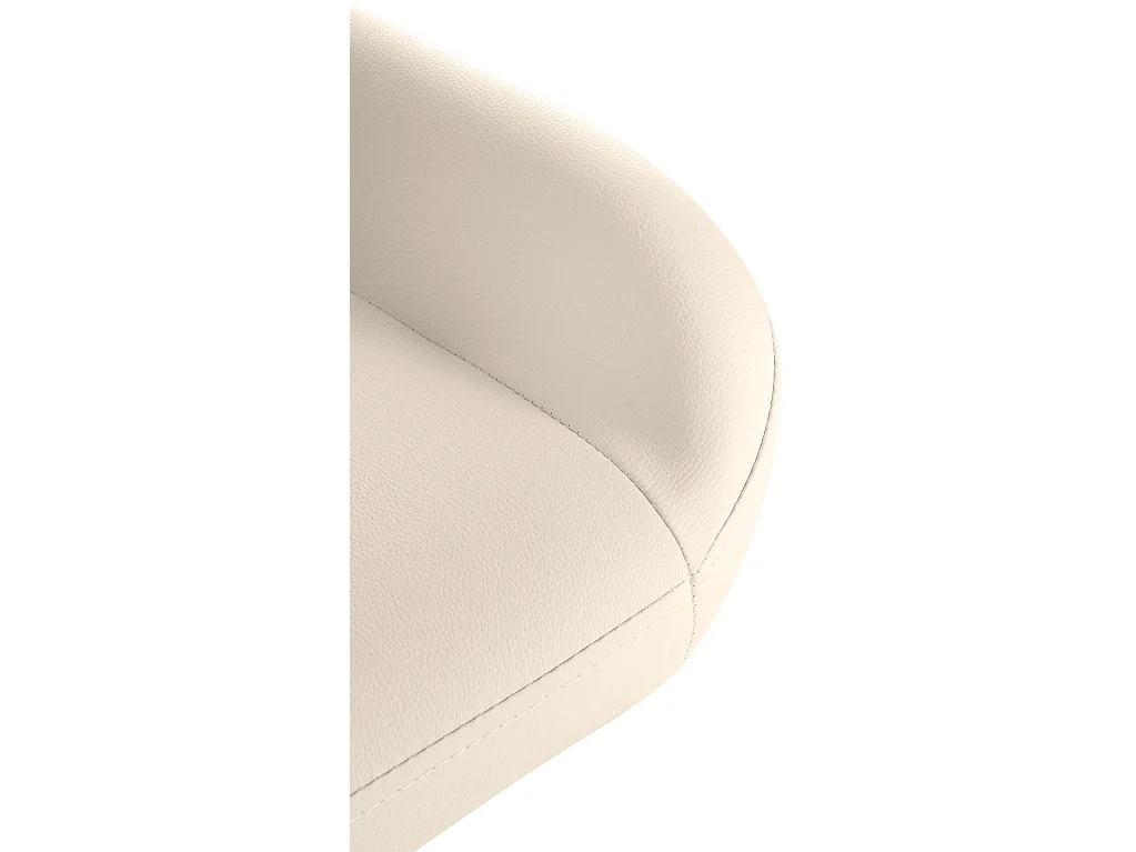 Lot de 2  Tabouret de bar - Similicuir & Métal - Crème - Braga