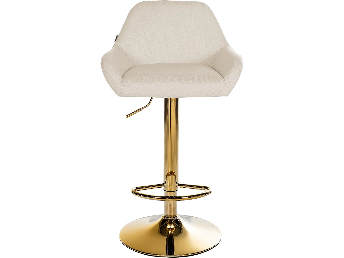 Lot de 2  Tabouret de bar - Tissu & Blanc - Crème - Braga
