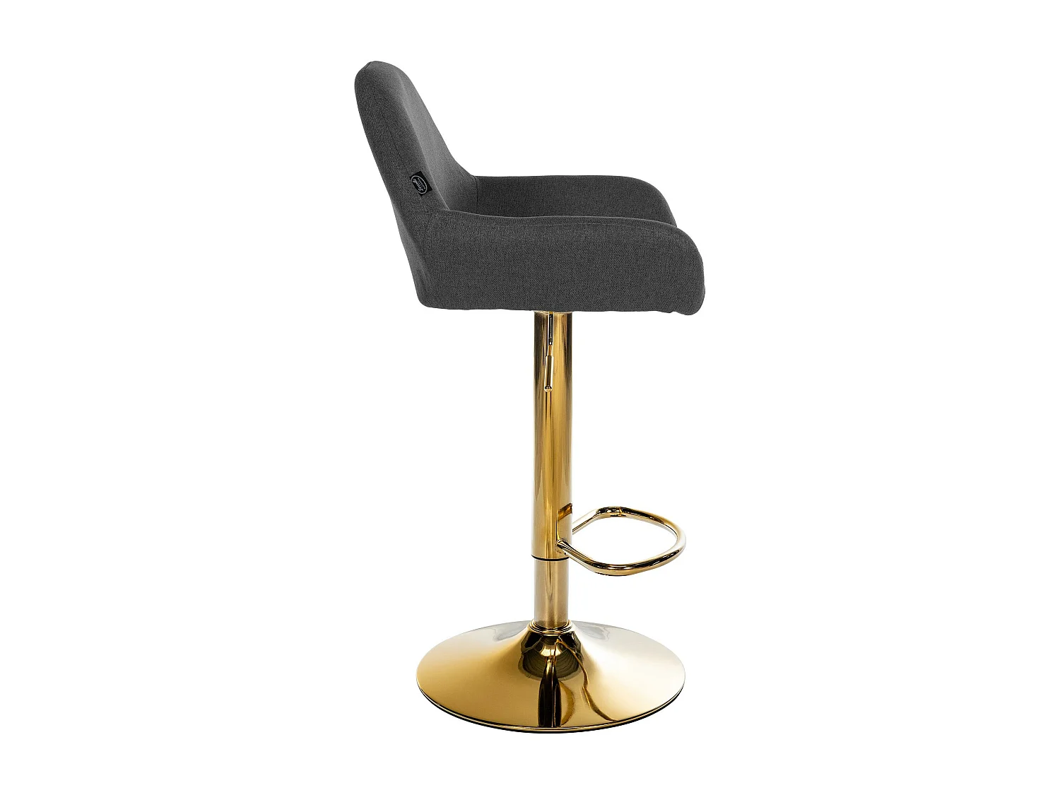Lot de 2  Tabouret de bar - Tissu & Métal - Noir - Braga