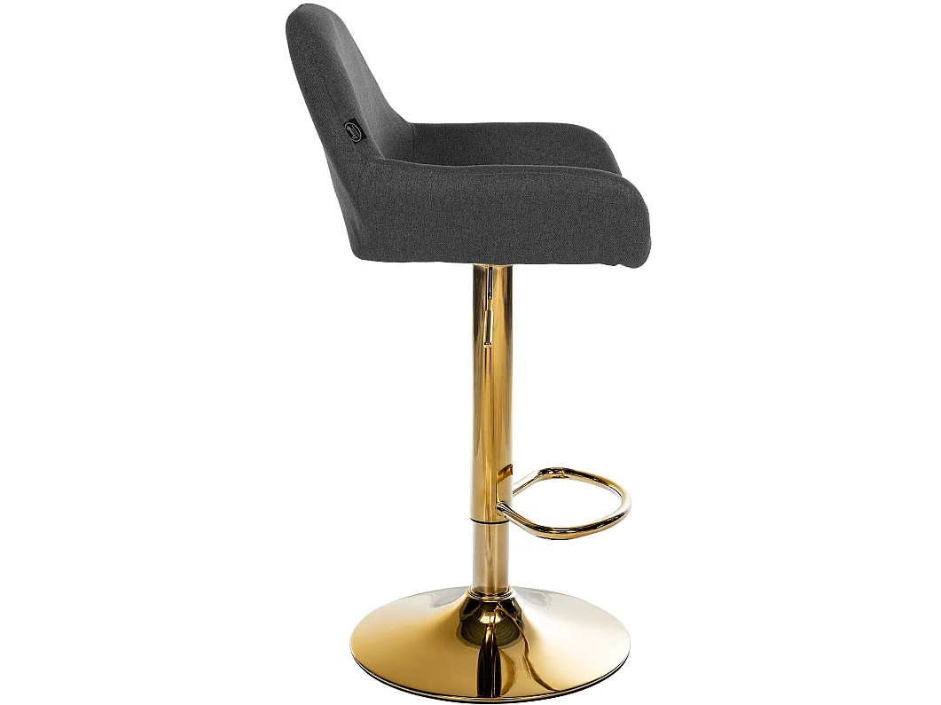 Lot de 2  Tabouret de bar - Tissu & Blanc - Noir - Braga