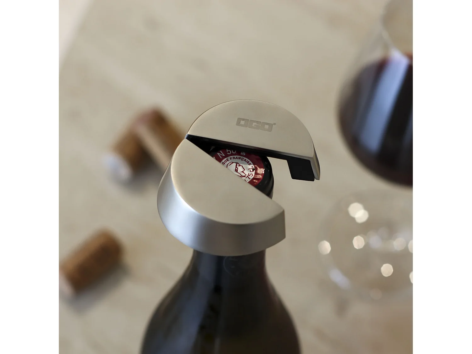 Ogo Living - Coupe-capsule Deluxe Pour Bouteille De Vin En Acier Inoxydable