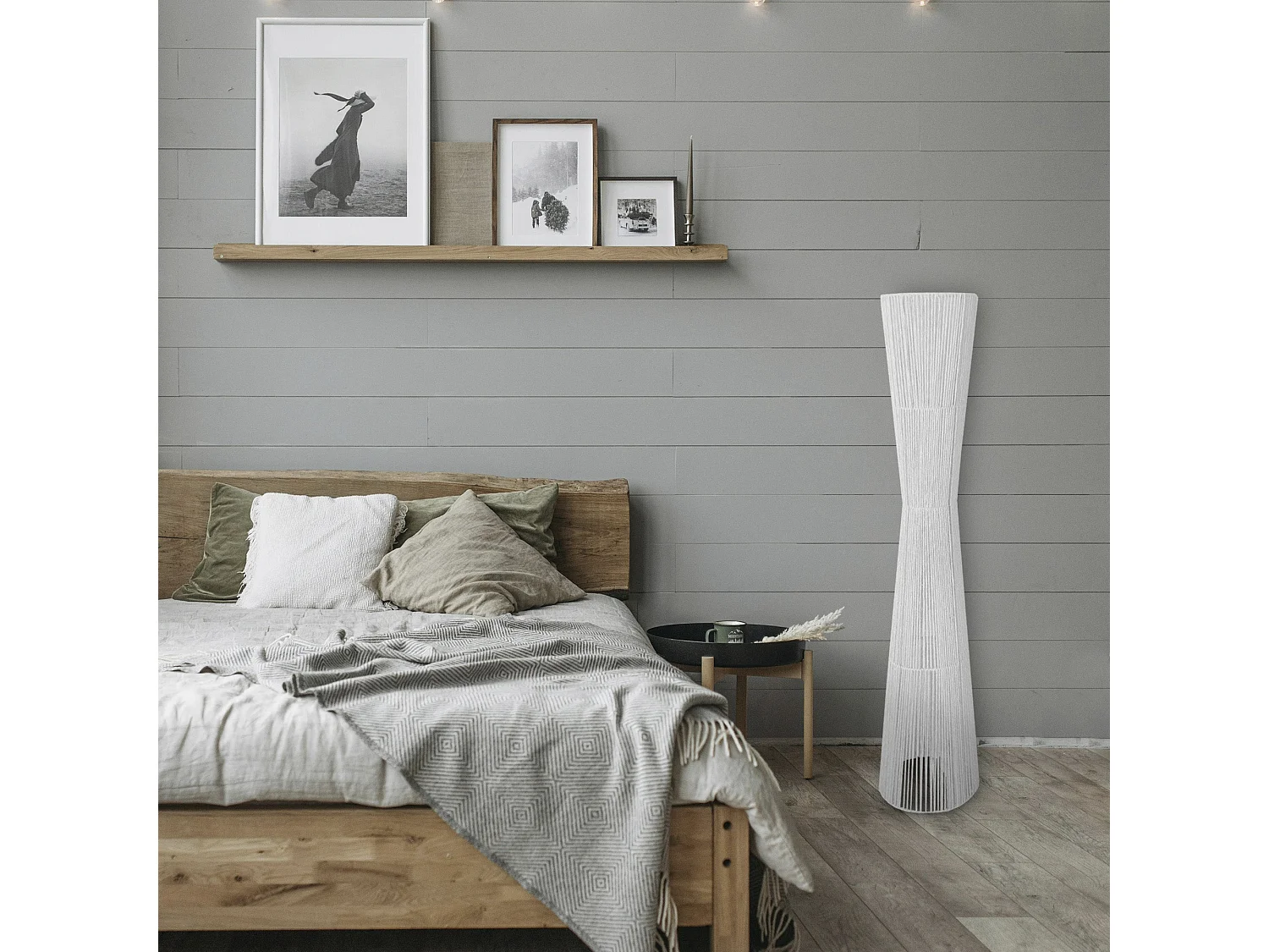 Candeeiro de Pé TOSEL ADONIS metal tripé branco D45 x  H160  cm