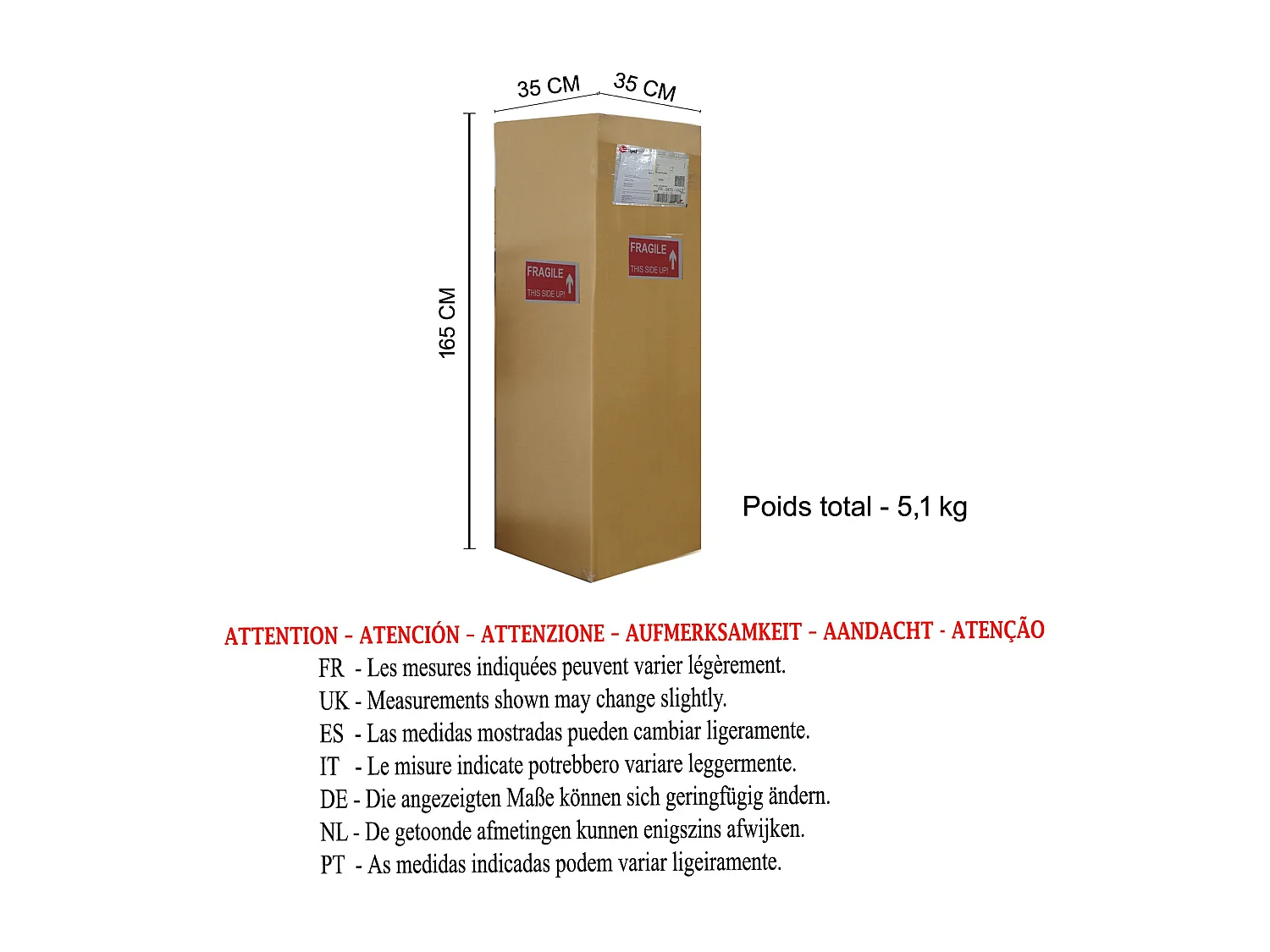 Candeeiro de Pé TOSEL ADONIS metal tripé branco D45 x  H160  cm