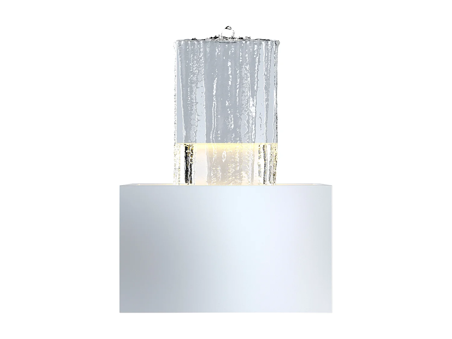 Fonte de exterior em aço inoxidável com LED A65 cm prateado - CARDINA