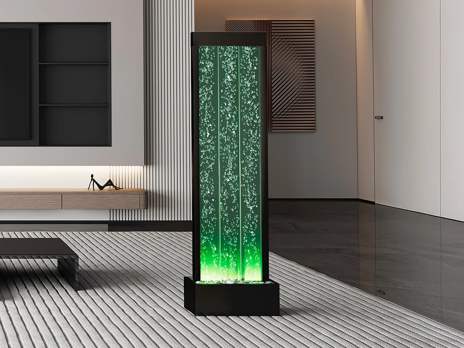 Mur de bulles d'eau - LEDs à couleurs changeantes- H. 150 cm - Noir - BLENNIE