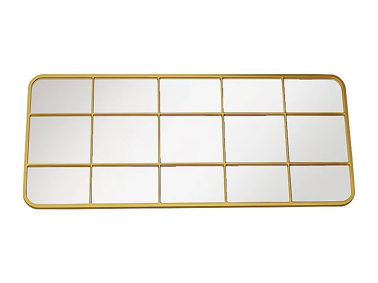 Miroir fenêtre en métal - L. 60 x H. 140 cm - Doré - SCIARA