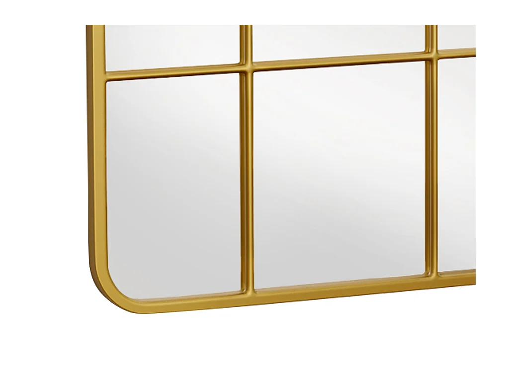 Spiegel Fenster-Optik - 60 x 140 cm - Metall - Goldfarben - SCIARA