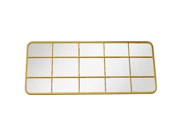 Spiegel Fenster-Optik - 60 x 140 cm - Metall - Goldfarben - SCIARA