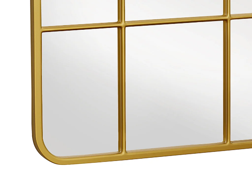 Spiegel Fenster-Optik - 60 x 140 cm - Metall - Goldfarben - SCIARA