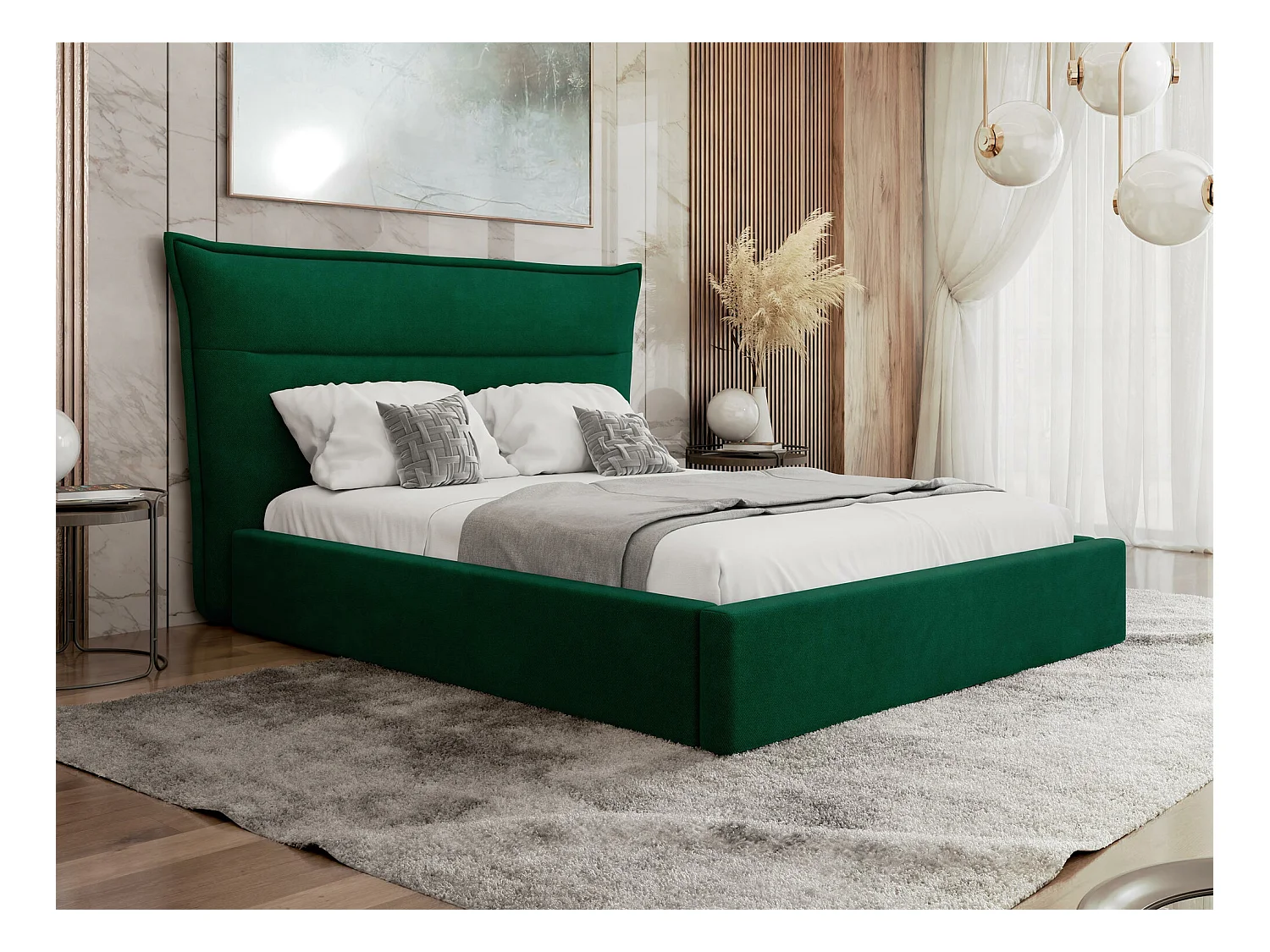 Cama Comfivo 400, Doble, Verde, 140x200, Tapiz, Somieres, 190x224x122cm