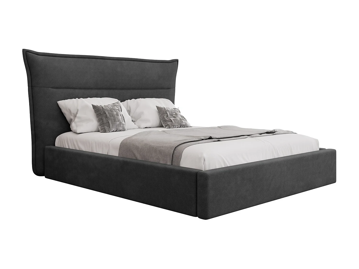 Lit Comfivo 400, Double, Gris, 180x200, Tissu, Disponible, 230x224x122cm