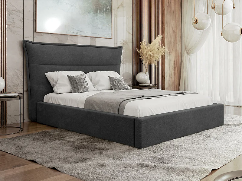 Cama Comfivo 400, Casal, Cinzento, Tecido, Estrados de cama