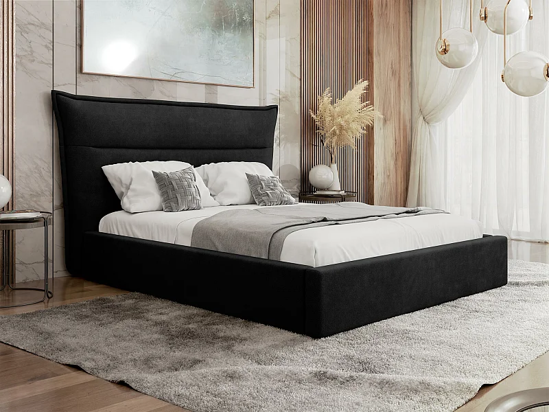 Cama Comfivo 400, Doble, Negro, 140x200, Tapiz, Somieres, 190x224x122cm