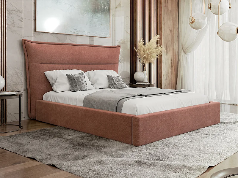 Cama Comfivo 400, Doble, Rosa, 160x200, Tapiz, Somieres, 210x224x122cm