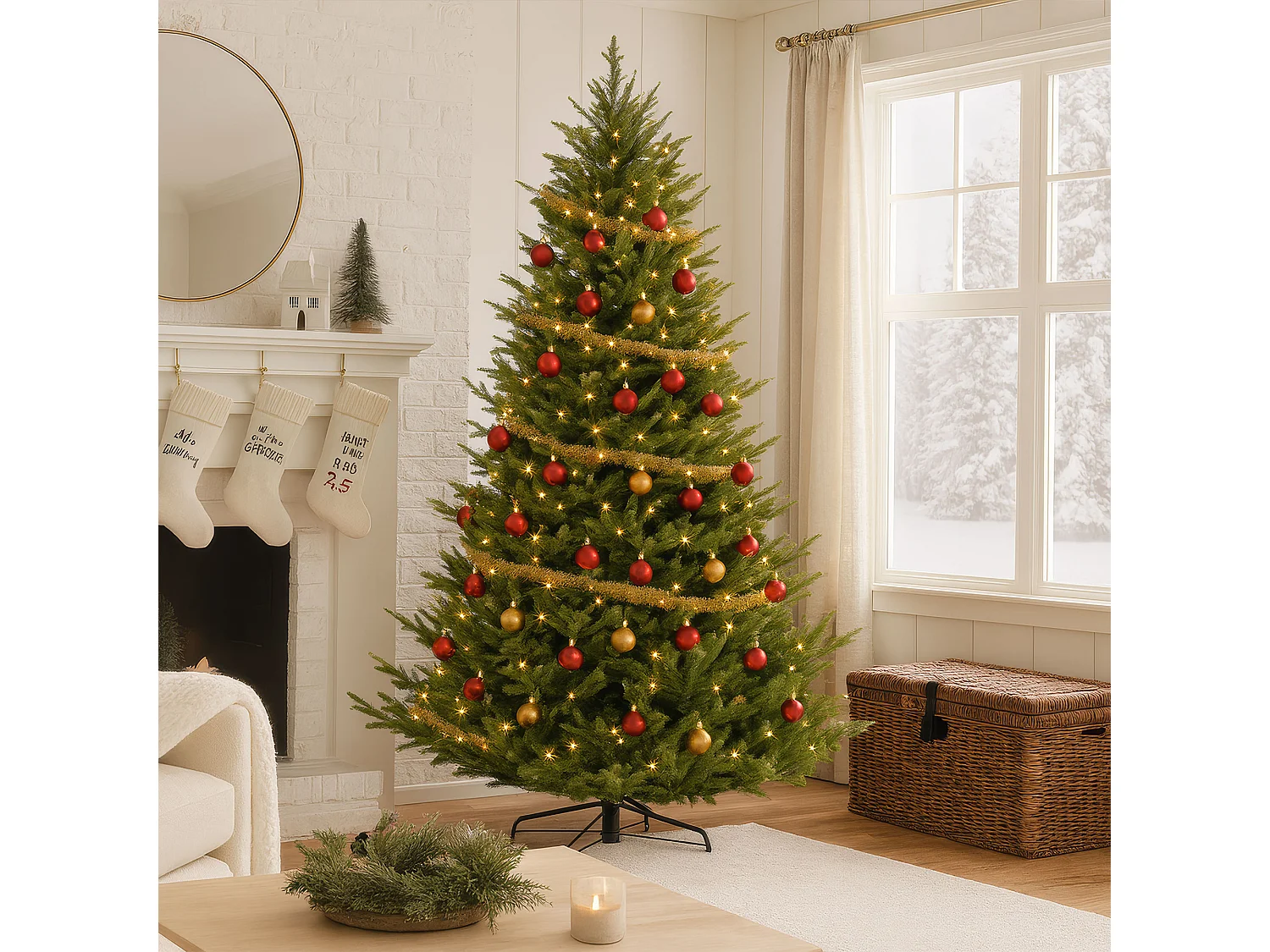 Rockefeller - Árbol de Navidad de efecto realista en PE y PVC ø208x270H, 4664 puntas