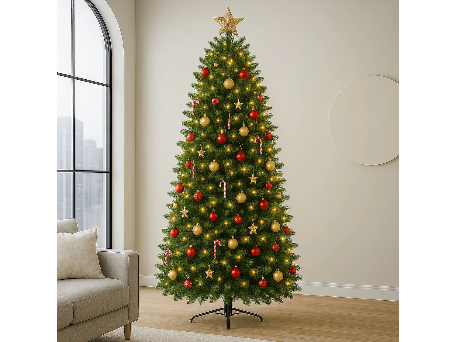 Venus - Árbol de Navidad con efecto realista en PE y PVC ø96x180H, 937 puntas