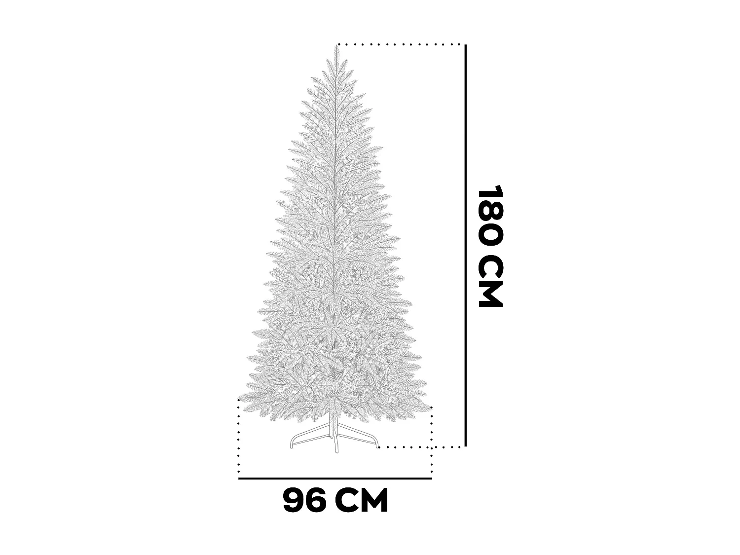 Venus - Árbol de Navidad con efecto realista en PE y PVC ø96x180H, 937 puntas