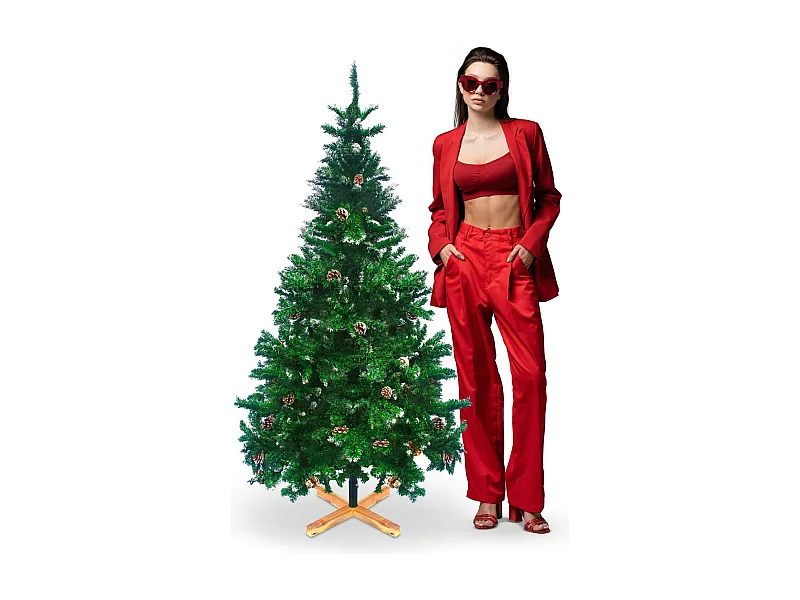 Prancer - Árvore de Natal com neve e pinheiros ø85 x150H cm, 450 pontas e 32 pinheiros