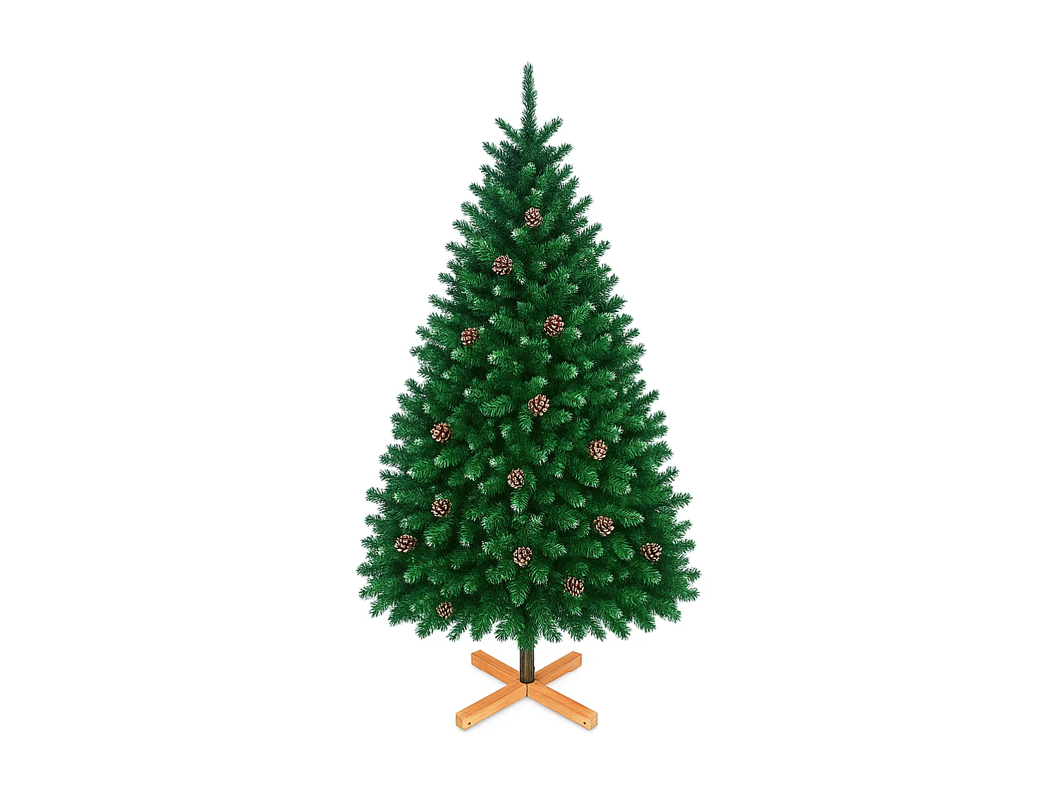 Prancer - Sapin de Noël avec neige et cônes ø85 x150H cm, 450 branches et 32 cônes