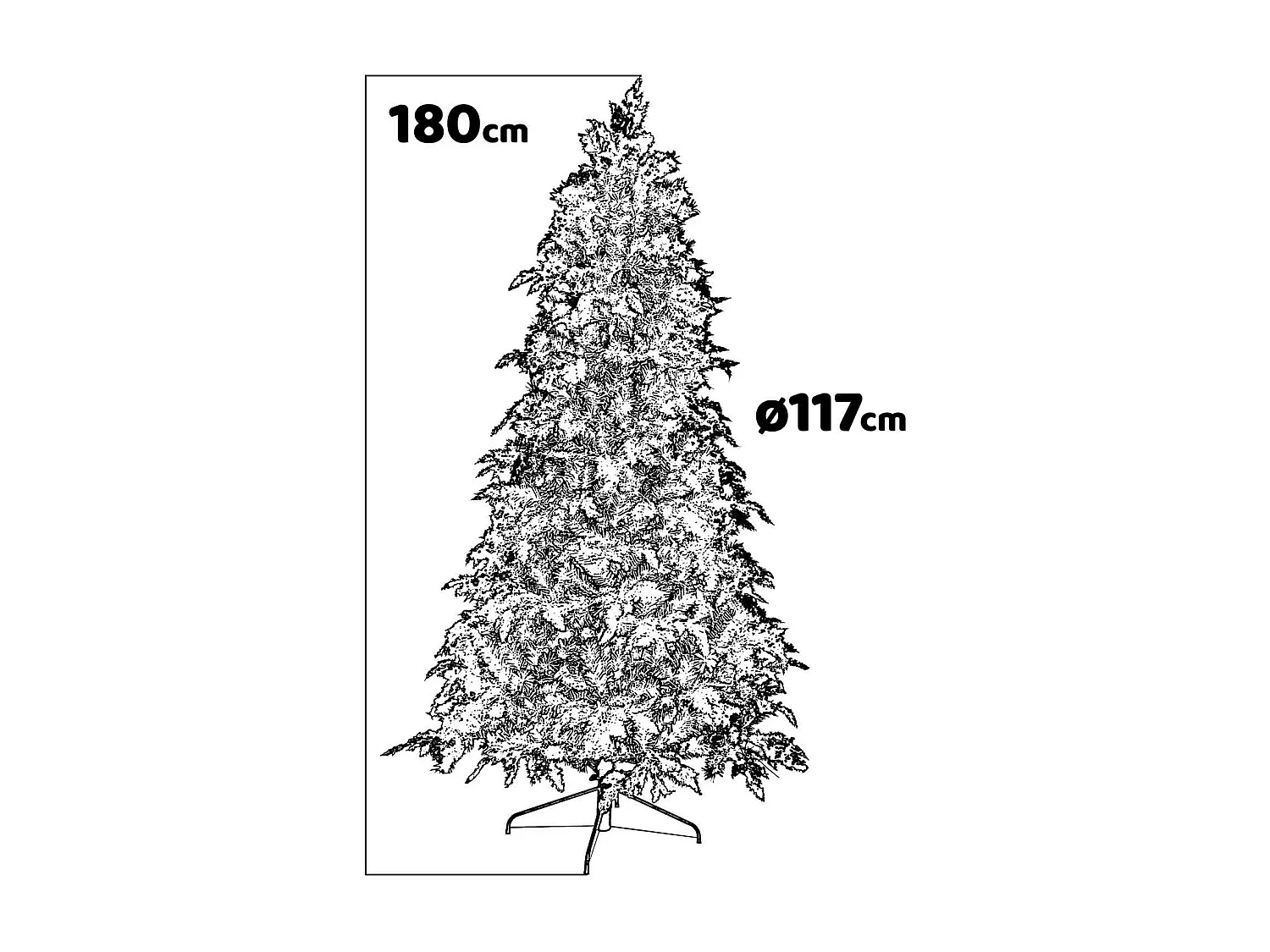 Sun LED - Sapin de Noël avec neige, ornements et lumières LED ø117x180H, 660 branches